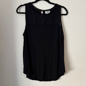 Old Navy Black Tank Top with Lace Detail